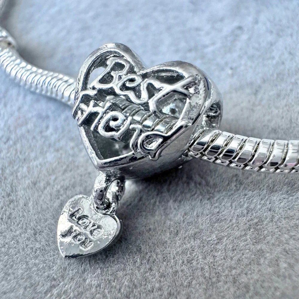 Best Friend Love‎ You Heart Dangle European Charm fits PANDORA